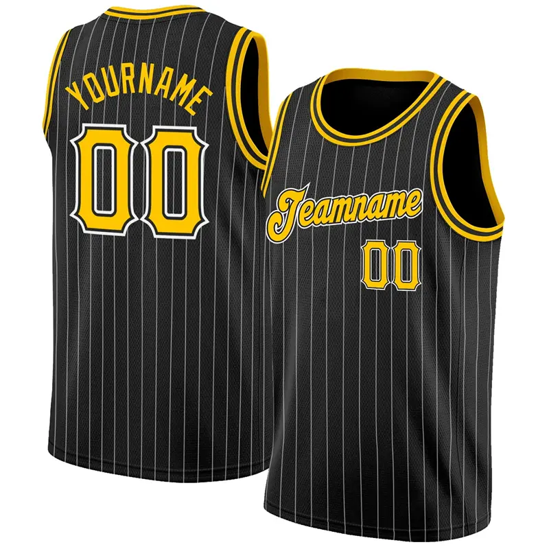 Custom Men Basketball Jerseys 3D Print Pinstripe Pattern Team Uniform Summer Quick Dry Sleeveless Tank Tops Men Sport Gym Vests