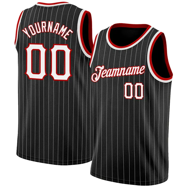 Custom Men Basketball Jerseys 3D Print Pinstripe Pattern Team Uniform Summer Quick Dry Sleeveless Tank Tops Men Sport Gym Vests