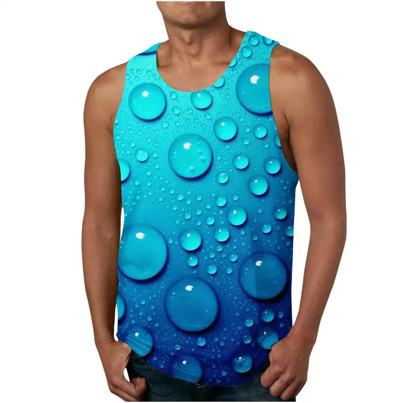 Men's Tank Tops Water Drop 3D Vest Men Summer Fashion Casual Sleeveless Vest Hip Hop Harajuku Streetwear Cool Tops Men Clothing