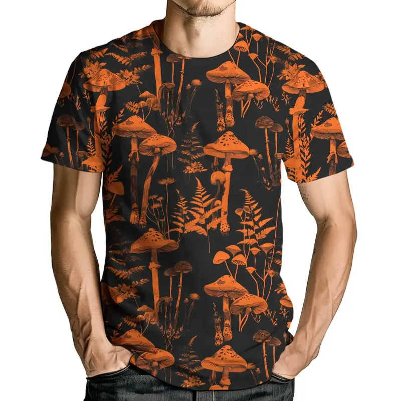 3D Print Psychedelic Mushroom Graphic T-Shirt Men Personality T Shirts Unisex Fashion Casual Short Sleeve Harajuku Tops Kid Tees