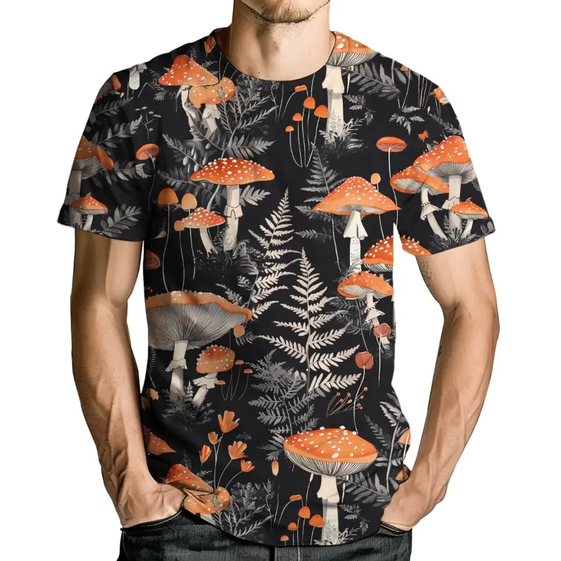 3D Print Psychedelic Mushroom Graphic T-Shirt Men Personality T Shirts Unisex Fashion Casual Short Sleeve Harajuku Tops Kid Tees
