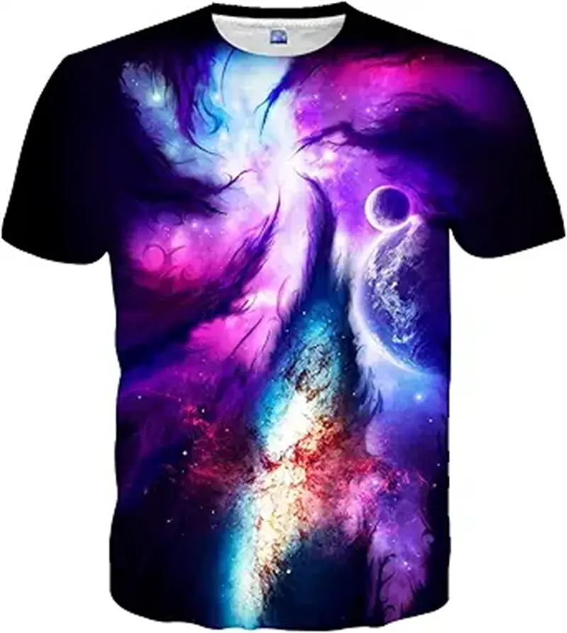 Fashion Psychedelic Pattern Graphic T-Shirt Men 3D Printed Art Hip Pop Personality Crew Neck Cool Short Sleeve Tees Unisex Tops