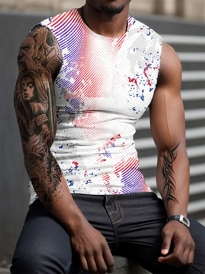 3D Print Outdoor Men Tank Top Street Simple Casual Comfort Gym Clothing Men Summer High Quality Harajuku Sleeveless T-shirt Vest