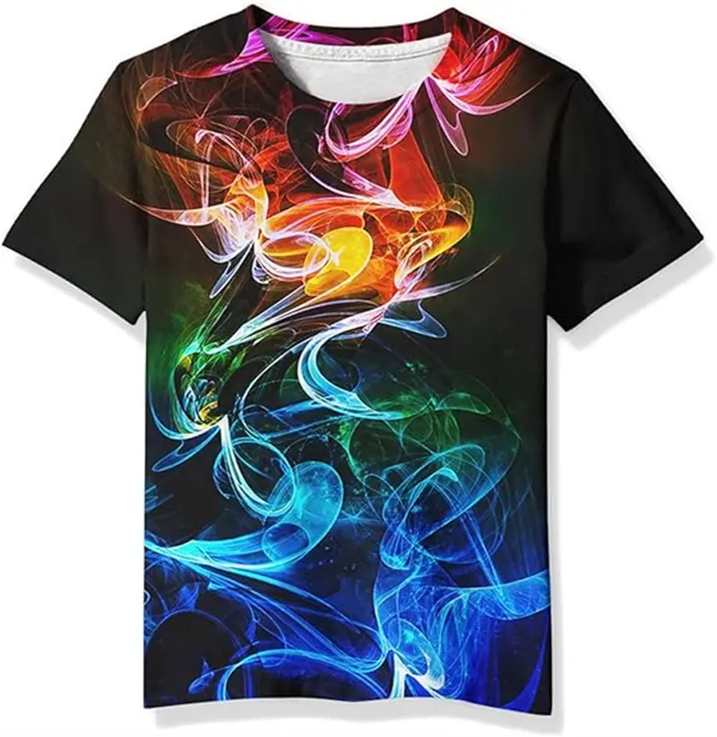 Fashion Psychedelic Pattern Graphic T-Shirt Men 3D Printed Art Hip Pop Personality Crew Neck Cool Short Sleeve Tees Unisex Tops