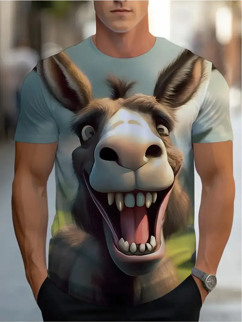 2025 New Donkey Graphic 3D Printed T Shirts Men Women Fashion Casual Novelty T-shirt Kid Street Short Sleeve Funny Kids T Shirt