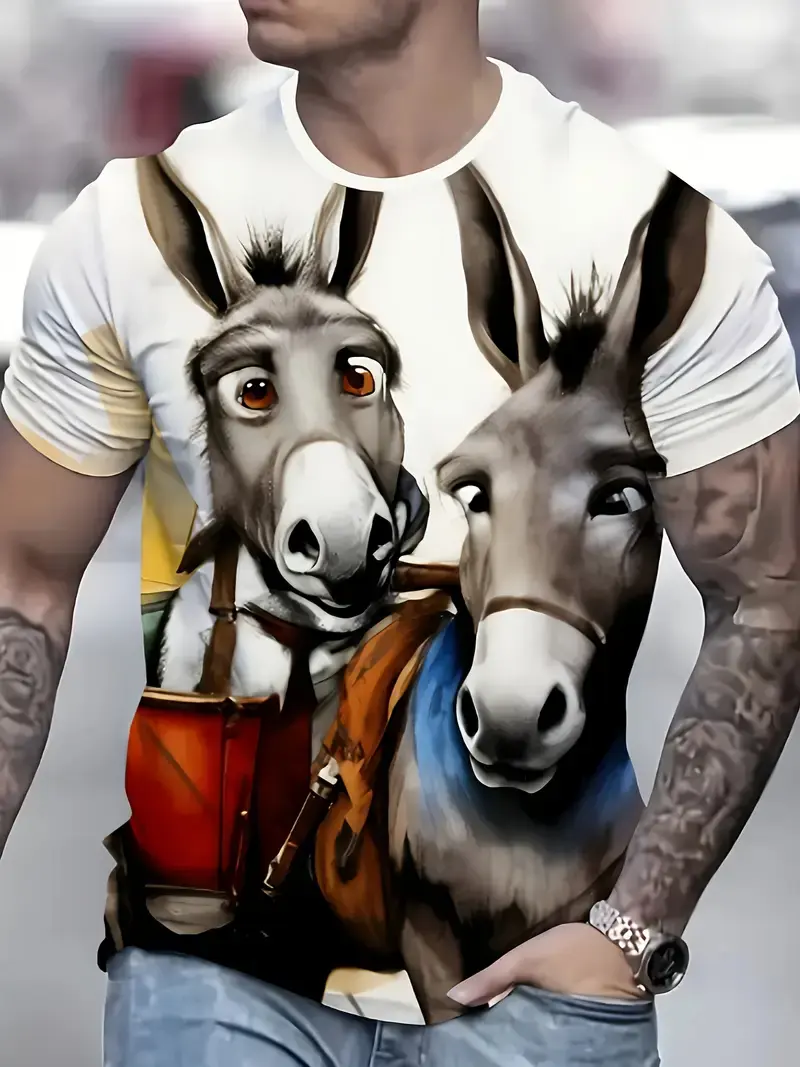 2025 New Donkey Graphic 3D Printed T Shirts Men Women Fashion Casual Novelty T-shirt Kid Street Short Sleeve Funny Kids T Shirt