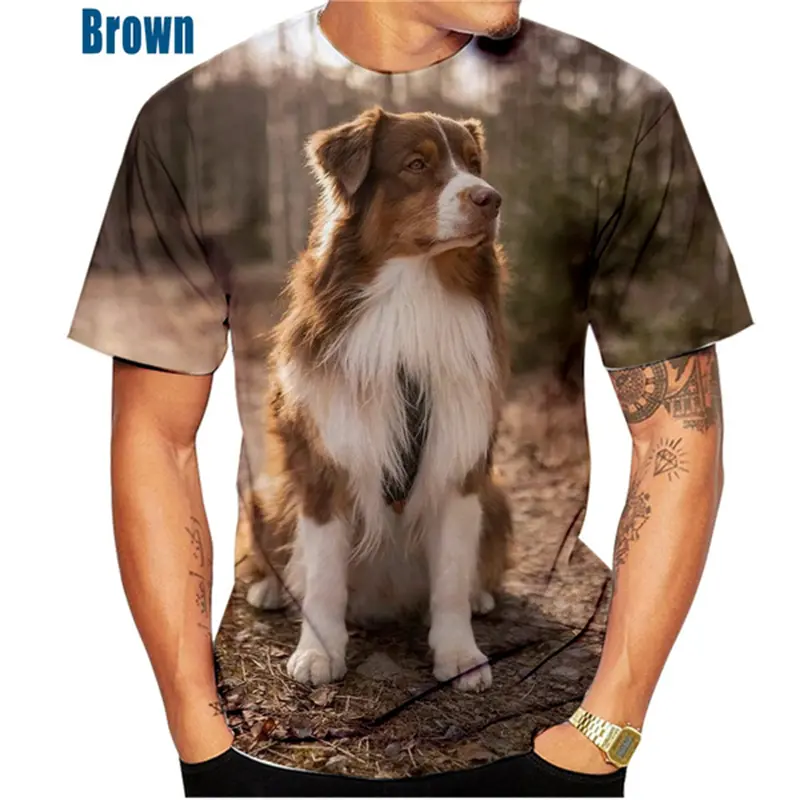 Border Collie 3d Printed T-shirt Men Women Cute Animal Print O Neck Short Sleeve Tee Kids Streetwear Baggy Harajuku Tshirts