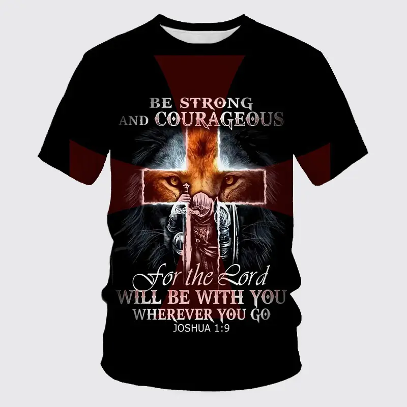 Summer Mens Clothing Knight Templar Pattern 3D Printed T-shirt Mens And Womens O Neck T-shirt Oversized T shirts Childrens Tops