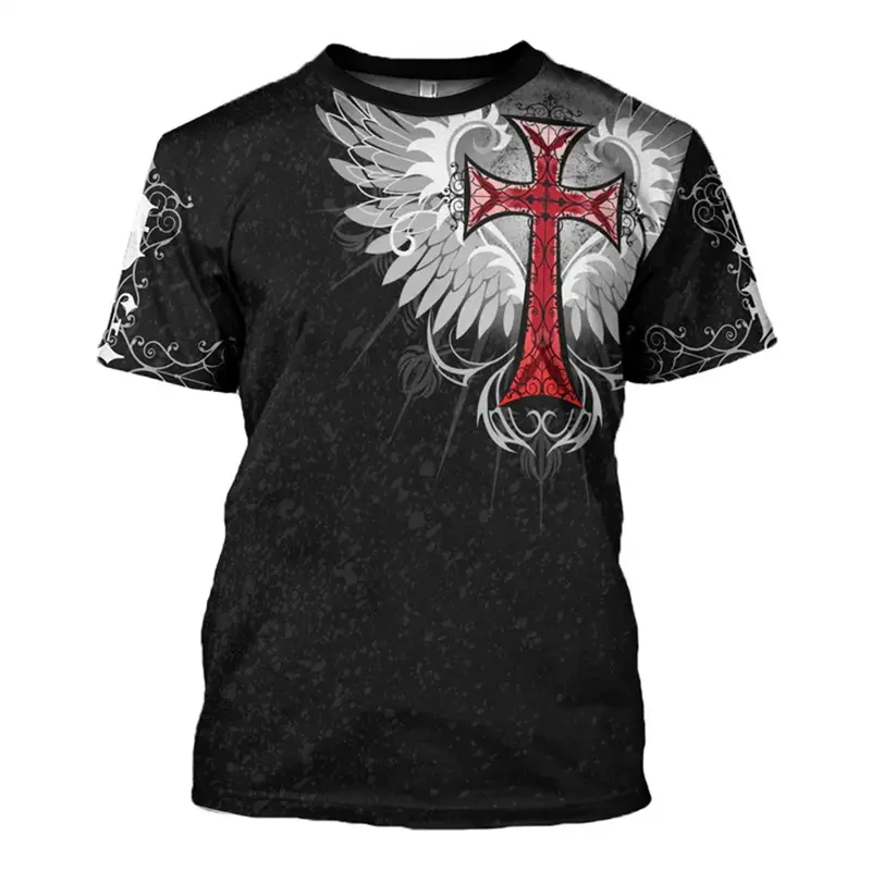 New Virgin Mary Jesus Printed Men T-shirt 3D Print Christian Pattern O-Neck Short Sleeve T Shirts Vintage Oversized Kids Tees
