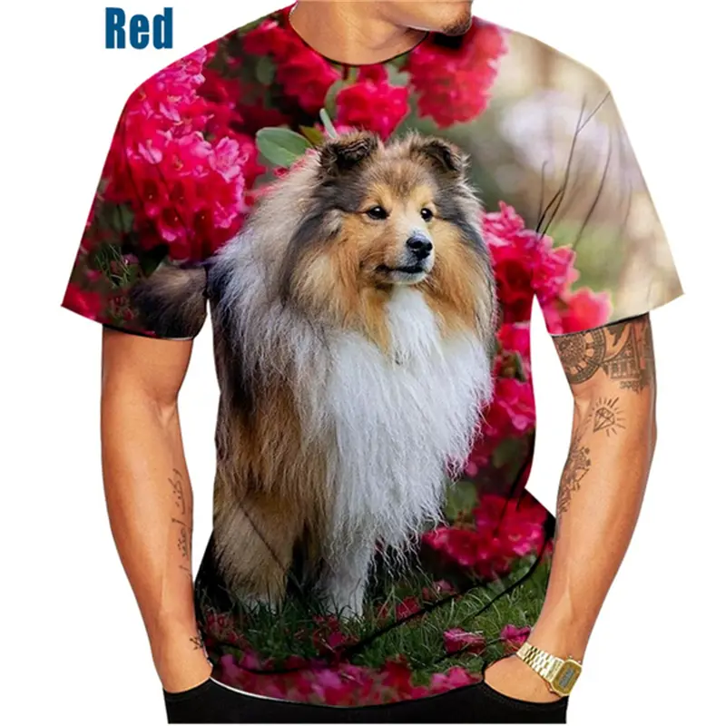 Border Collie 3d Printed T-shirt Men Women Cute Animal Print O Neck Short Sleeve Tee Kids Streetwear Baggy Harajuku Tshirts