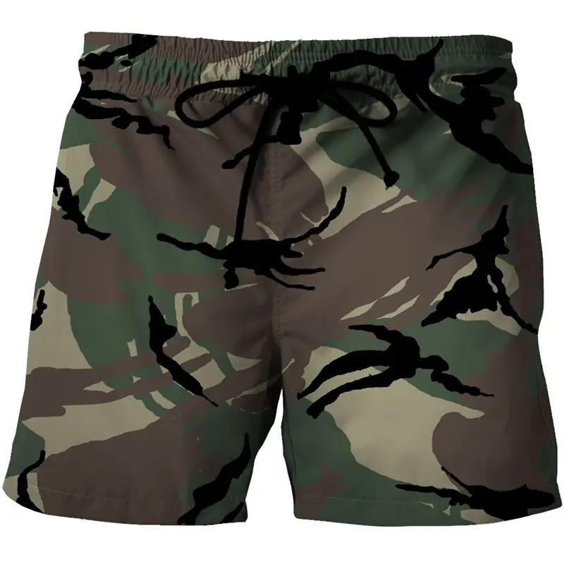 Hot Sale 3d Camouflage Print Men's Beach Shorts Women Kids Surf Board Shorts Casual Personality Swim Trunks Fashion Ice Shorts