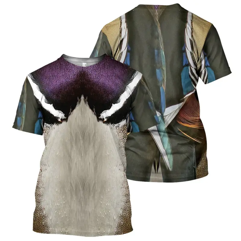 Fashion Man Hunting Wild Duck Animal 3d Print T-shirt Top Round Neck Streetwear Casual Men's T Shirts Harajuku Cosplay Clothing