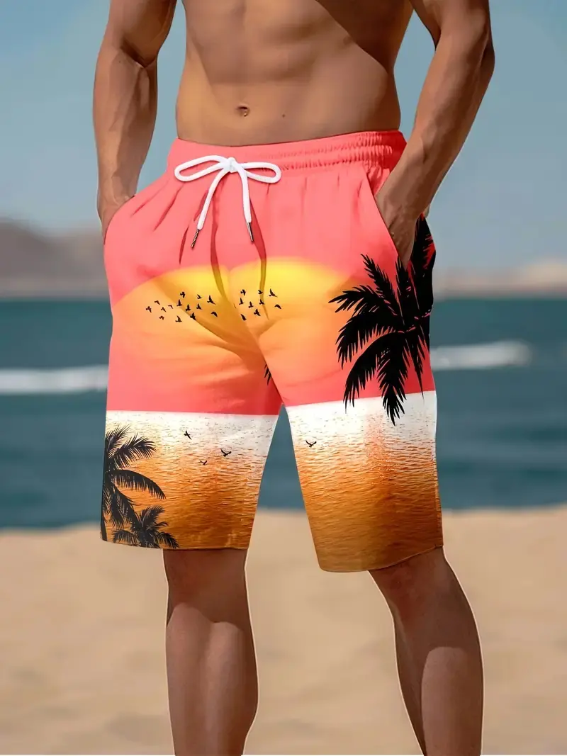 3D Cocoanut Trees Printing Beach Shorts Palm Tree Graphic Board Shorts For Men Summer New Harajuku Hawaiian Cool Swimming Trunks