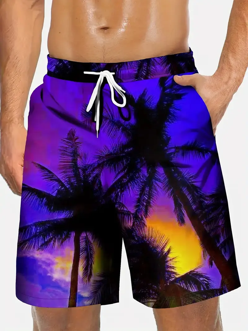 3D Cocoanut Trees Printing Beach Shorts Palm Tree Graphic Board Shorts For Men Summer New Harajuku Hawaiian Cool Swimming Trunks