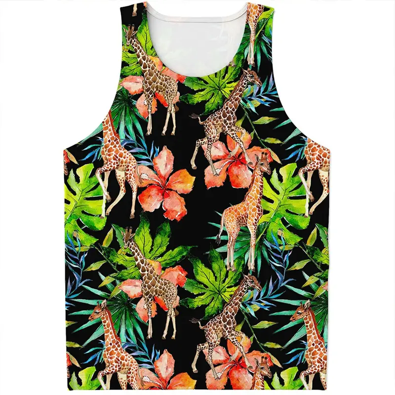 Fruit Graphic Tank Top For Men 3D Print Sleeveless Tshirt Watermelon Pattern Tops Paint Vest Hawaii Tank Tops Man Braces T-shirt