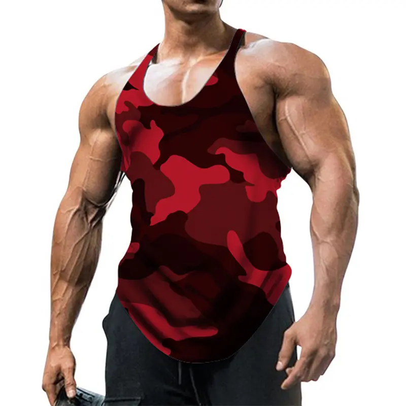 Men's Fashion Tank Tops Vintage Camouflage Printed Sleeveless T-shirts Men Women Casual Breathable Gym Top Summer Quick Dry Vest