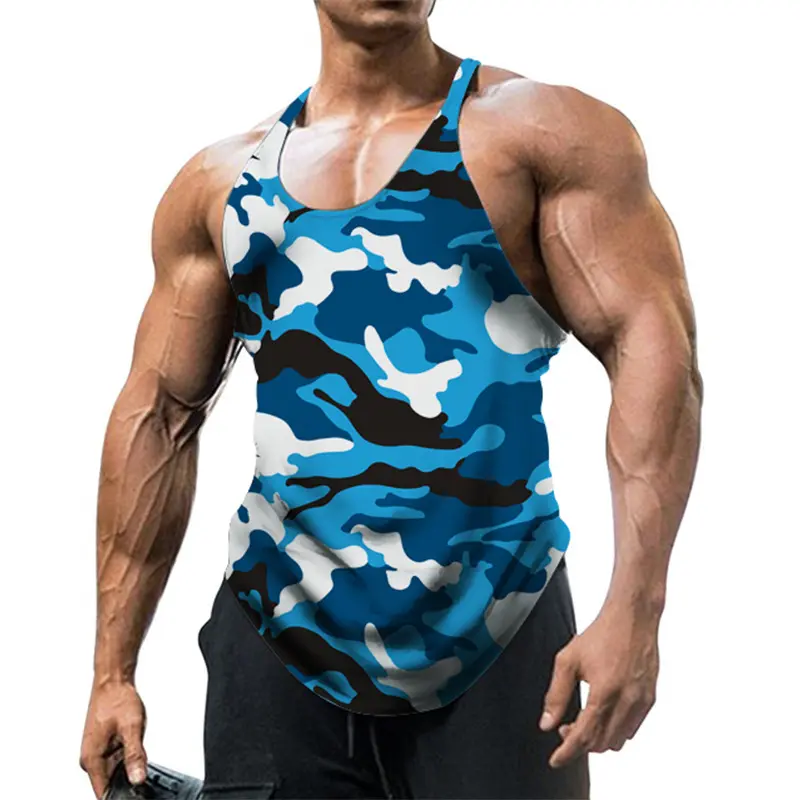 Men's Fashion Tank Tops Vintage Camouflage Printed Sleeveless T-shirts Men Women Casual Breathable Gym Top Summer Quick Dry Vest