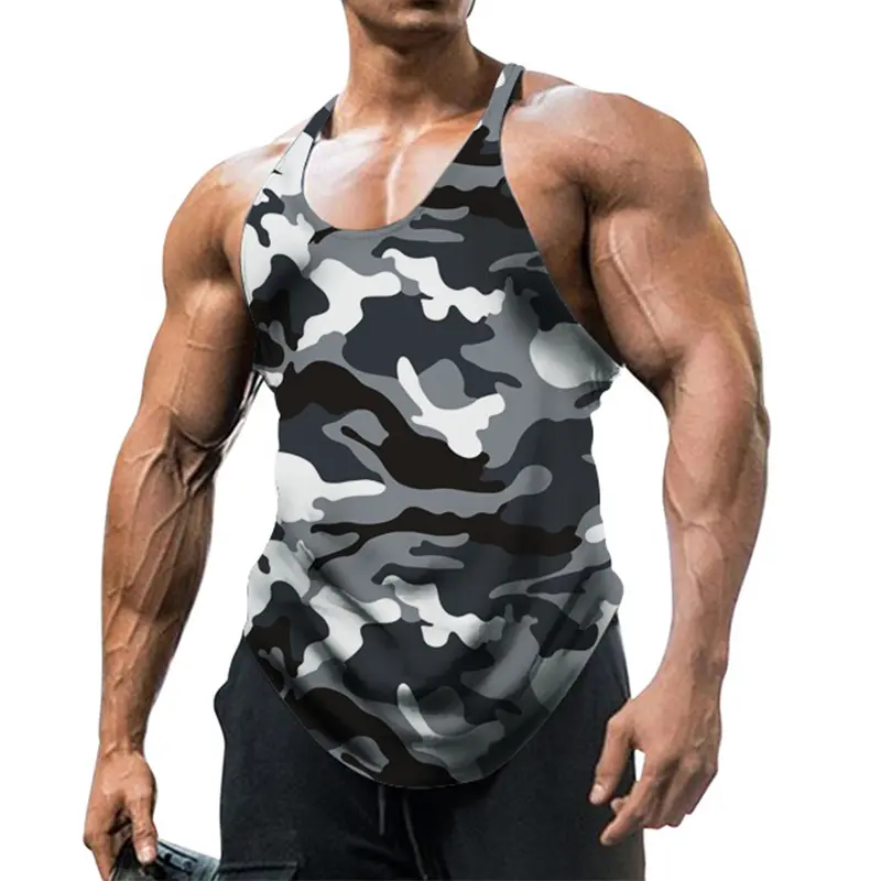Men's Fashion Tank Tops Vintage Camouflage Printed Sleeveless T-shirts Men Women Casual Breathable Gym Top Summer Quick Dry Vest