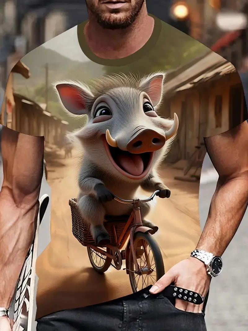 Funny Pig Graphic T-Shirt Men Women 3D Print Summer Short Sleeve O Neck Casual T Shirts Top Men Novelty Animal Harajuku Y2k Tops
