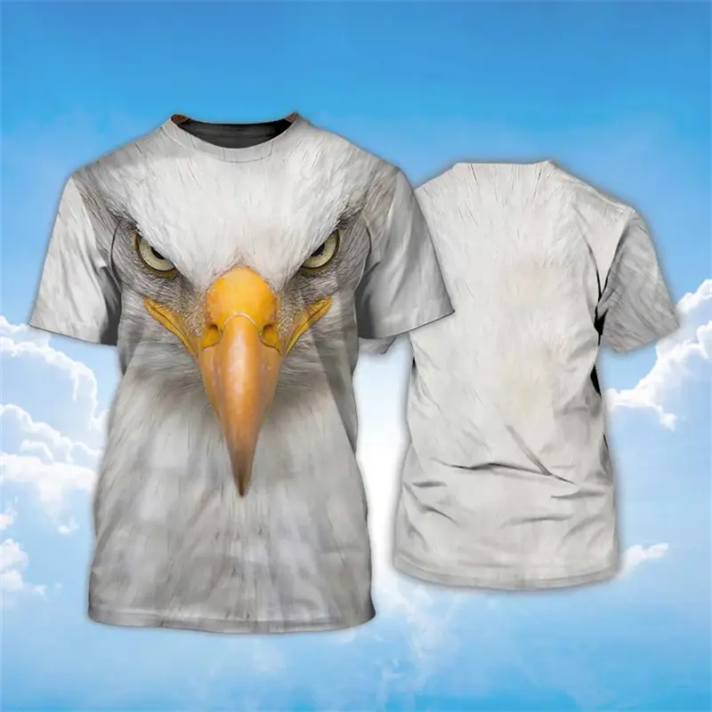 American Flag Graphic 3D Print T-shirt For Men Fashion Casual Men Street Oversized T Shirt Harajuku Eagle Pattern Short Sleeves