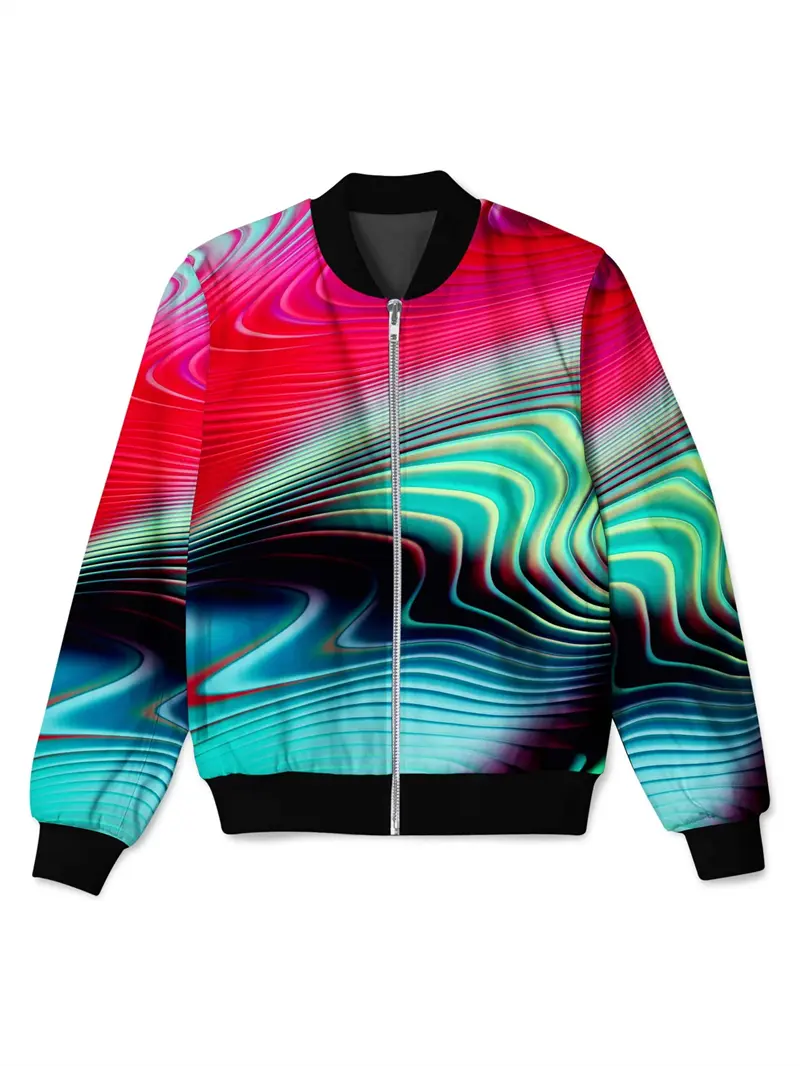 New Fashion Men's 3D Print Jacket Psychedelic Graphic Hip Hop Zip up Jacket for Kids Comfortable Spring Autumn Coat Sportwear