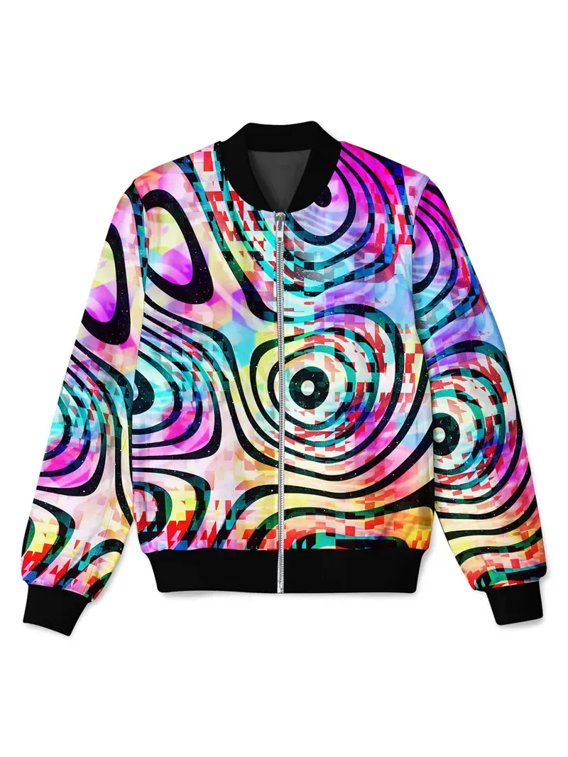 New Fashion Men's 3D Print Jacket Psychedelic Graphic Hip Hop Zip up Jacket for Kids Comfortable Spring Autumn Coat Sportwear