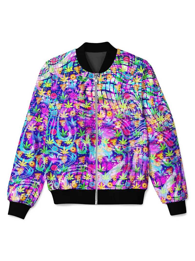 Psychedelic Graphic Bomber Jacket Men Women Fashion Design 3D Print Zip up Jacket Casual Street Clothes Spring And Autumn Coat