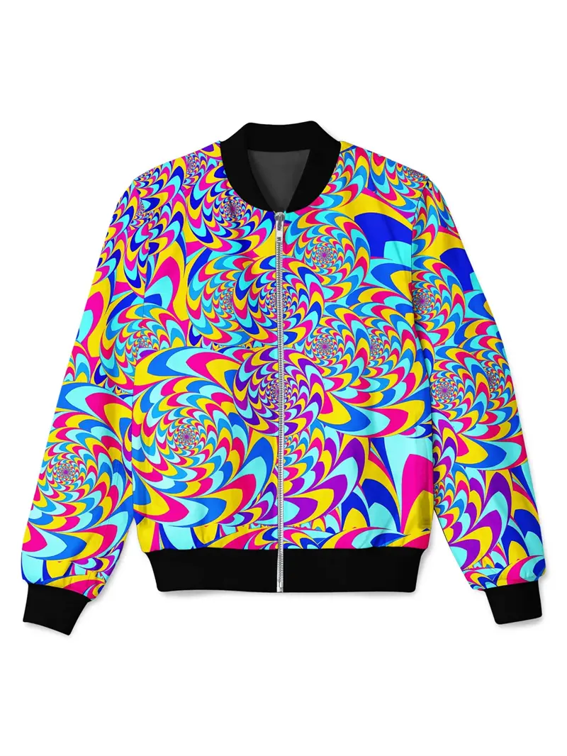 New Fashion Men's 3D Print Jacket Psychedelic Graphic Hip Hop Zip up Jacket for Kids Comfortable Spring Autumn Coat Sportwear