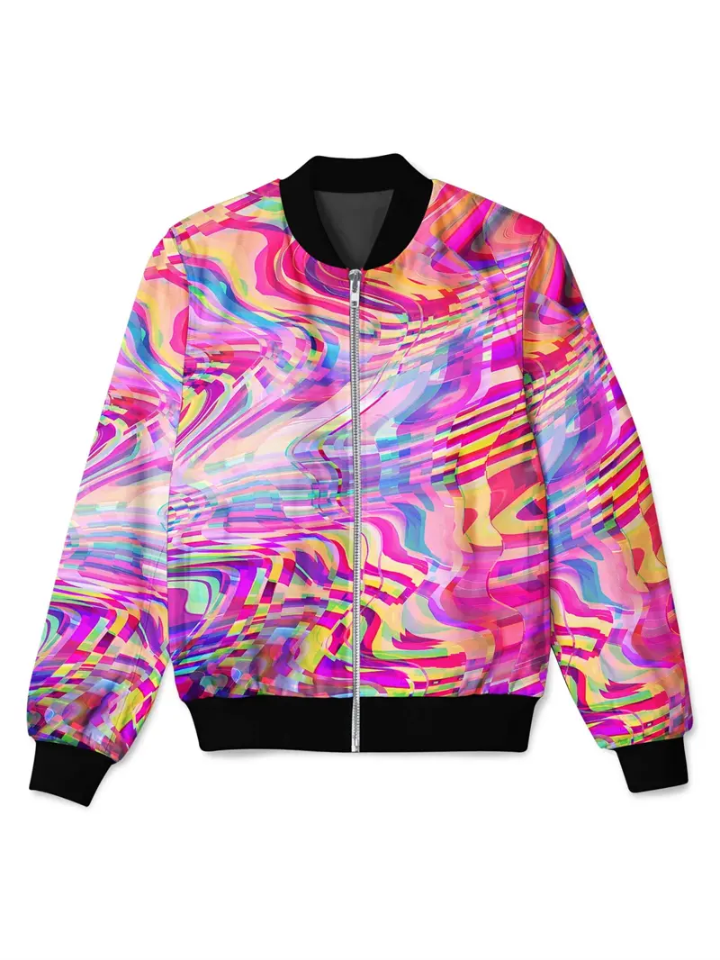 Psychedelic Graphic Bomber Jacket Men Women Fashion Design 3D Print Zip up Jacket Casual Street Clothes Spring And Autumn Coat