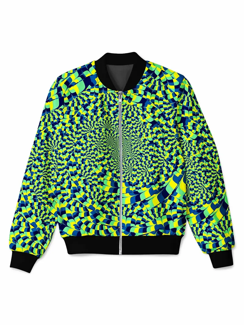 Psychedelic Graphic Bomber Jacket Men Women Fashion Design 3D Print Zip up Jacket Casual Street Clothes Spring And Autumn Coat