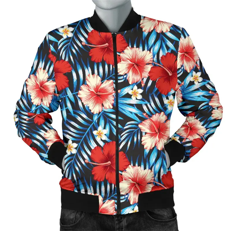 Retro Flower Skull Graphic Jacket Men Women 3D Printed Streetwear Long Sleeve Jackets Casual Personality Autumn Bomber Jacket