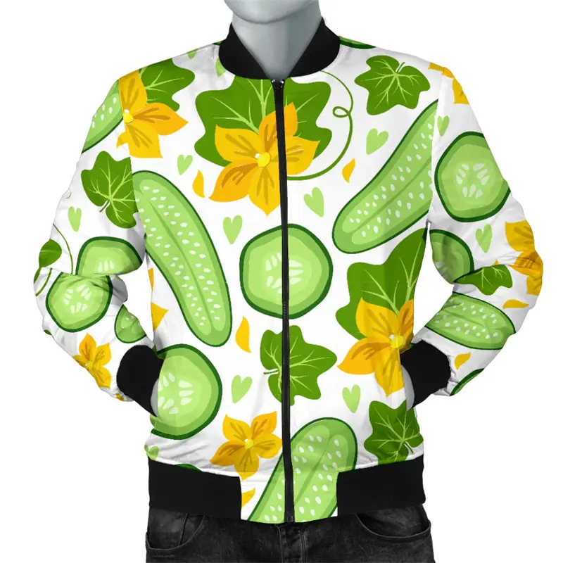 Winter Jacket For Men 3D Fruits Graphic Printed Zipper Jacket For Men New In Sweatshirt Tops Long Sleeves Street Bomber Men Coat
