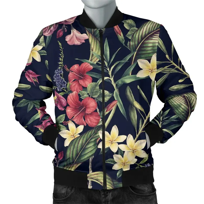 Retro Flower Skull Graphic Jacket Men Women 3D Printed Streetwear Long Sleeve Jackets Casual Personality Autumn Bomber Jacket