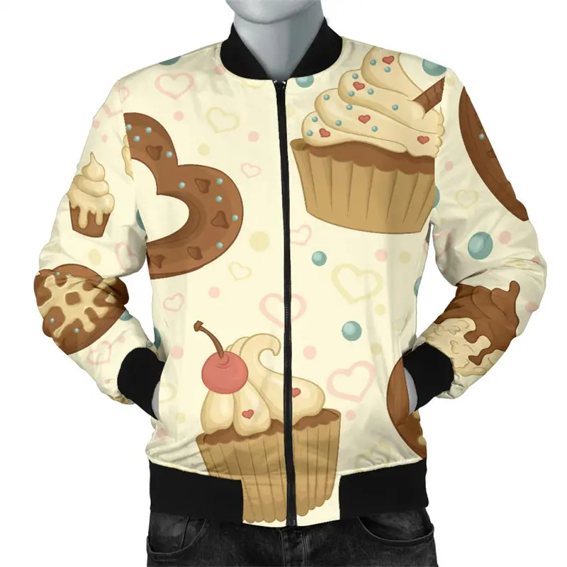 Fashion 3d Beer Graphic Print Mens Jacket New Street Bomber Long Sleeve Coat Oversized Zipper Jacket Personality Mens Clothing