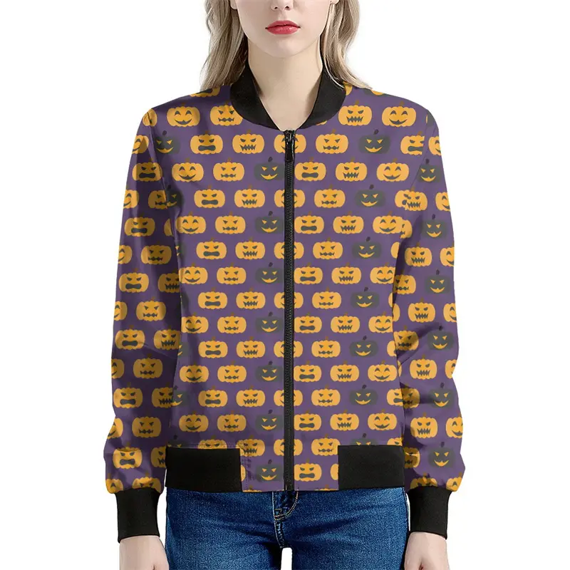 Halloween Candy Pumpkin Graphic Jacket For Men Women 3D Printed Zip Jacket Kids Loose Sports High Quality Coat Tops 2024 New
