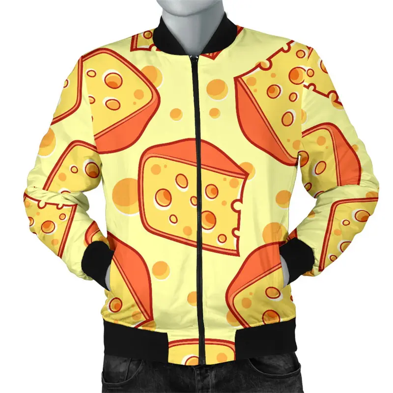 Fashion 3d Beer Graphic Print Mens Jacket New Street Bomber Long Sleeve Coat Oversized Zipper Jacket Personality Mens Clothing