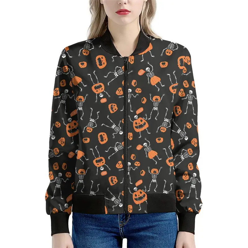 Halloween Candy Pumpkin Graphic Jacket For Men Women 3D Printed Zip Jacket Kids Loose Sports High Quality Coat Tops 2024 New