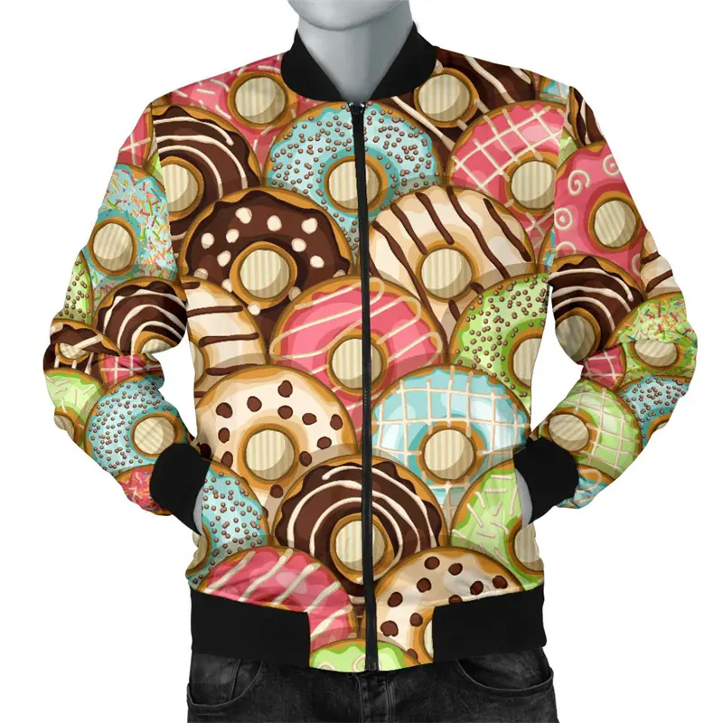 Fashion 3d Beer Graphic Print Mens Jacket New Street Bomber Long Sleeve Coat Oversized Zipper Jacket Personality Mens Clothing