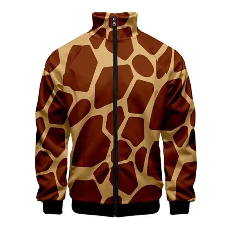 3D Print Animal Texture Jacket For Men Women New Style Harajuku Mens Deigner Clothes Casual Leopard Collar Zipper Autumn Coat