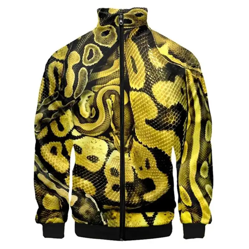 3D Print Animal Texture Jacket For Men Women New Style Harajuku Mens Deigner Clothes Casual Leopard Collar Zipper Autumn Coat