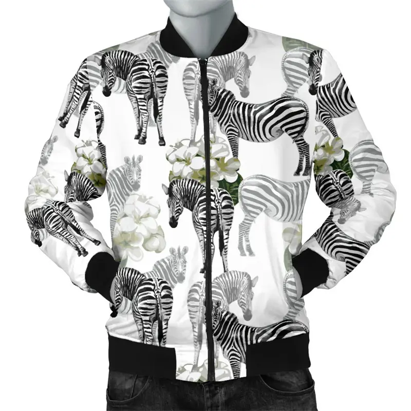 Fashion Animal Print Casual Mens Jacket Cool Hip Pop Graphic Print Hooded Coats Autumn Bomber Oversize Loose Jacket Mens Clothes