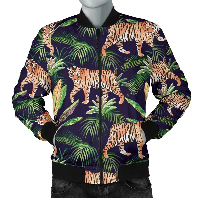 New Dog Tiger Graphic Casual Jackets Men Coats Retro Winter Streetwear Jacket New Design Loose Casual Men Clothing Dropshipping