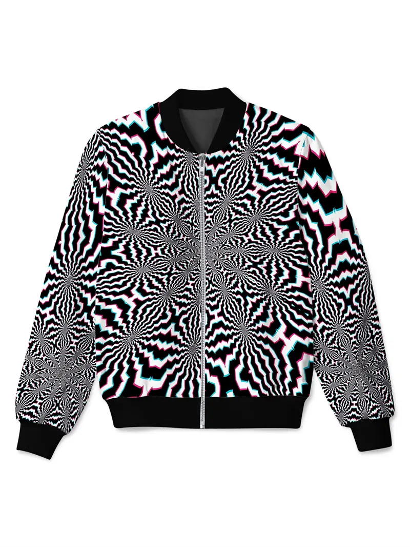 Psychedelic Graphic Jacket for Men Women Popular 3D Print Zipper Jacket Casual Overcoat Loose Coat Outdoor Sportwear Sweatshirt
