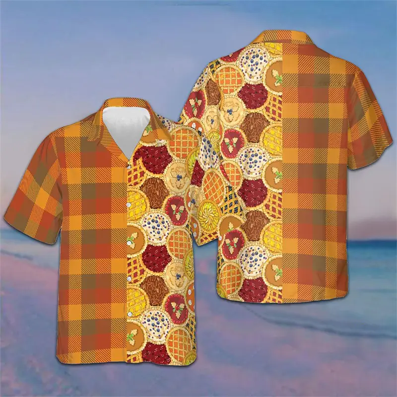 Pumpkin 3D Graphic Retro Shirt Men Hawaiian Shirts Women Party Pretty Tops Thanksgiving Perfect Gift Mens High Fashion Clothing