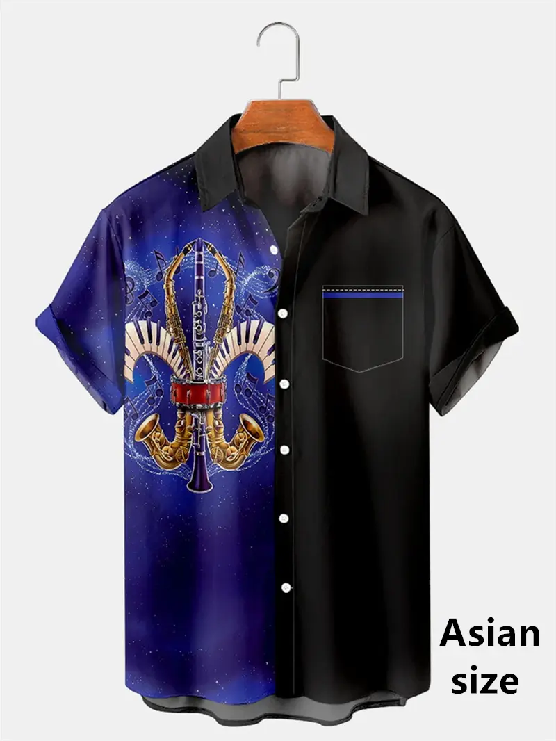Mardi Gras Men's Hawaiian Shirt 3D Print Mask Graphic Short Sleeves New Casual Outdoor Vacation Streetwear Spring Button Shirts