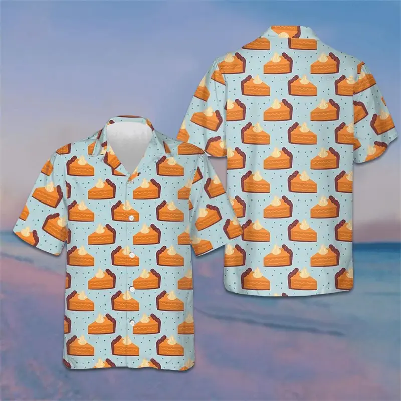 Pumpkin 3D Graphic Retro Shirt Men Hawaiian Shirts Women Party Pretty Tops Thanksgiving Perfect Gift Mens High Fashion Clothing