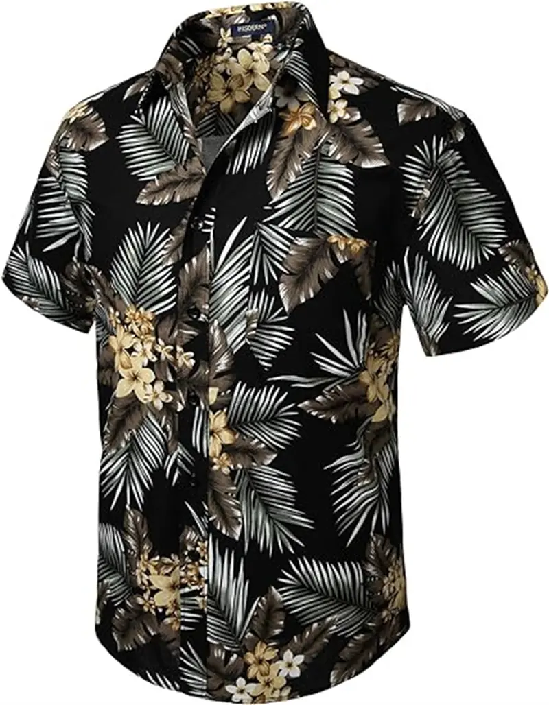 High Quality Blouse Black Palm 3D Print Hawalian Shirts Men Chic Shirt Fashion Harajuku Streetwear Button Lapel Beach Tops