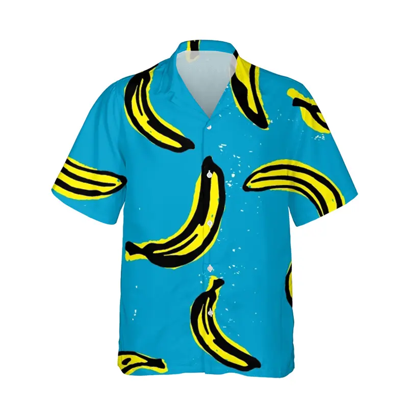 3D Printing Banana Shirts For Men's Summer Top Breathable Fashion Clothing Beach Vacation Short Sleeved Outdoor Casual Wear
