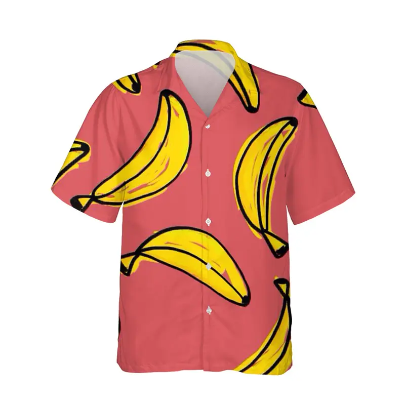 3D Printing Banana Shirts For Men's Summer Top Breathable Fashion Clothing Beach Vacation Short Sleeved Outdoor Casual Wear