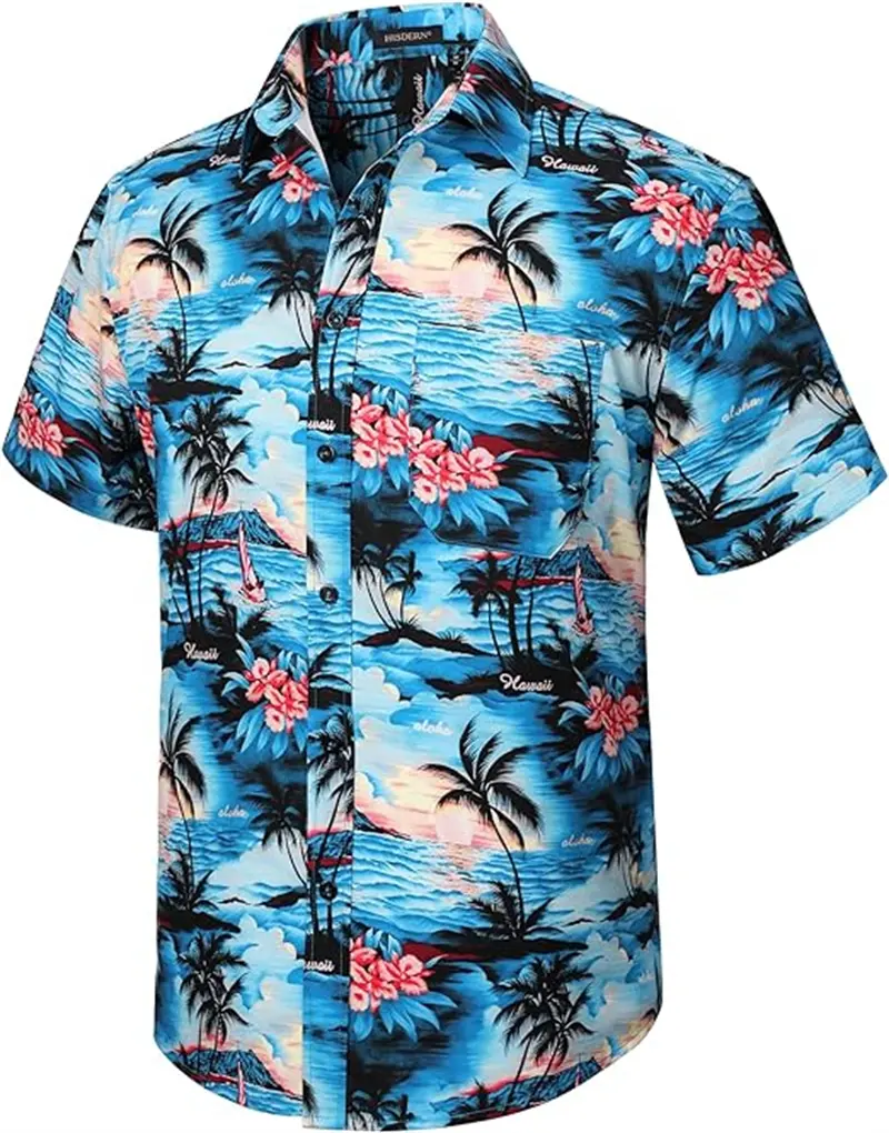 High Quality Blouse Black Palm 3D Print Hawalian Shirts Men Chic Shirt Fashion Harajuku Streetwear Button Lapel Beach Tops